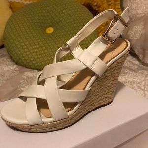 Jessica Simpson Catalina white wedges size 8